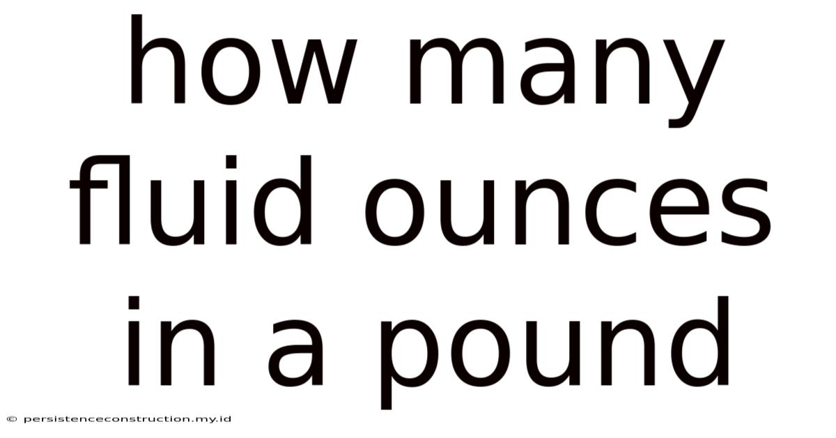How Many Fluid Ounces In A Pound