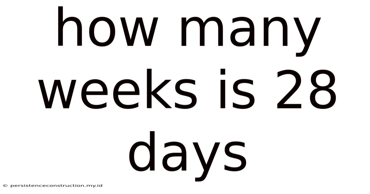 How Many Weeks Is 28 Days