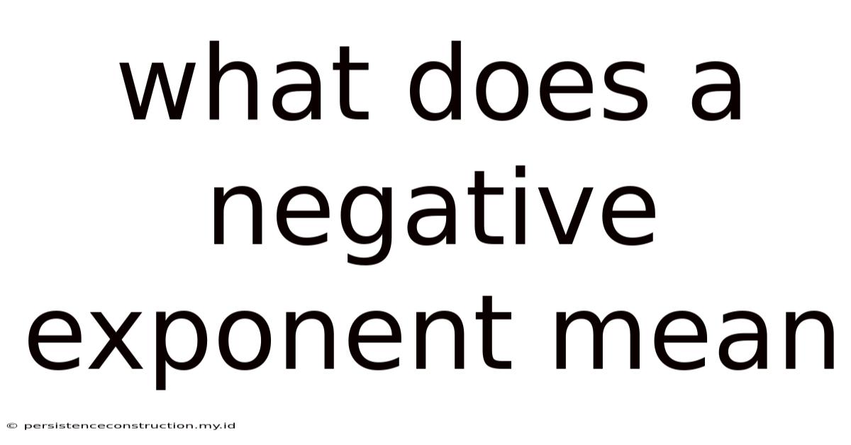 What Does A Negative Exponent Mean